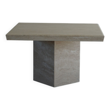 Table de salle à manger scandinave carrée en marbre blanc, années 1980
