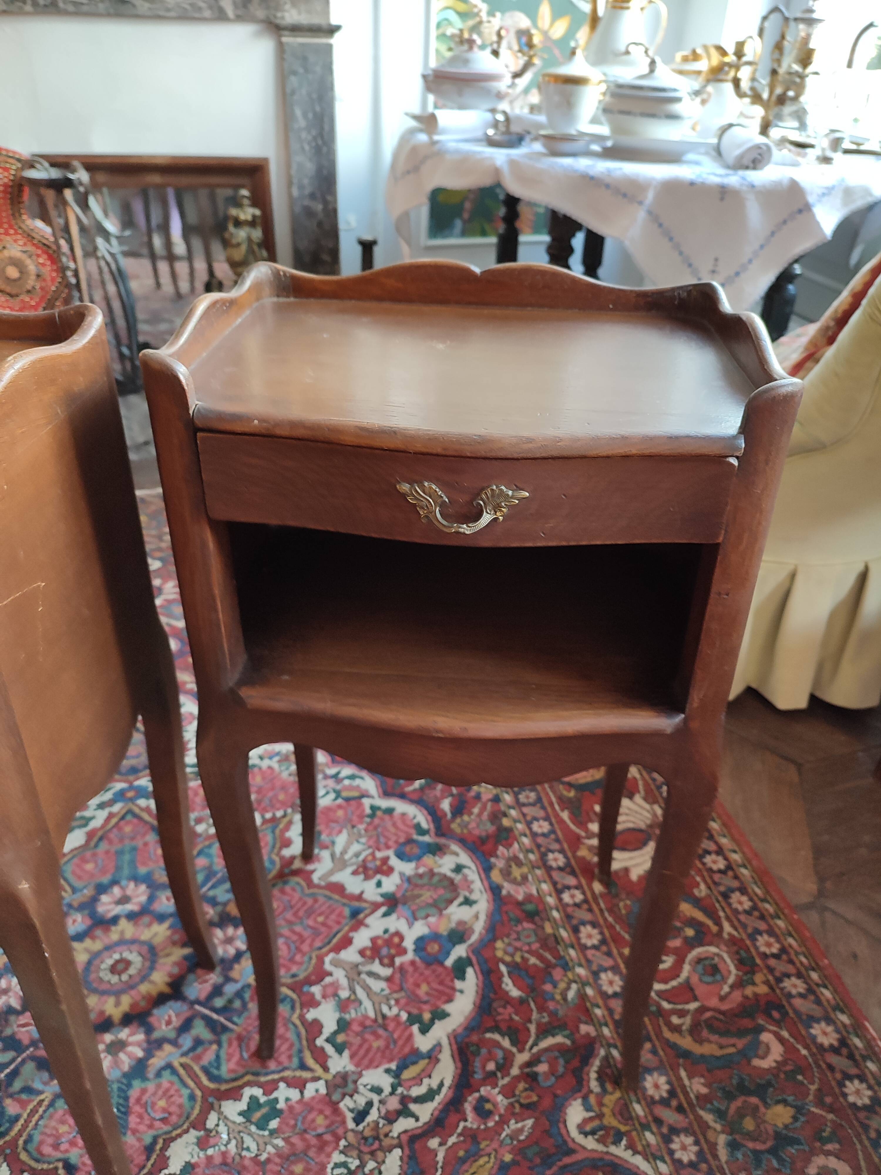 Pair of Louis XV style niche bedside tables