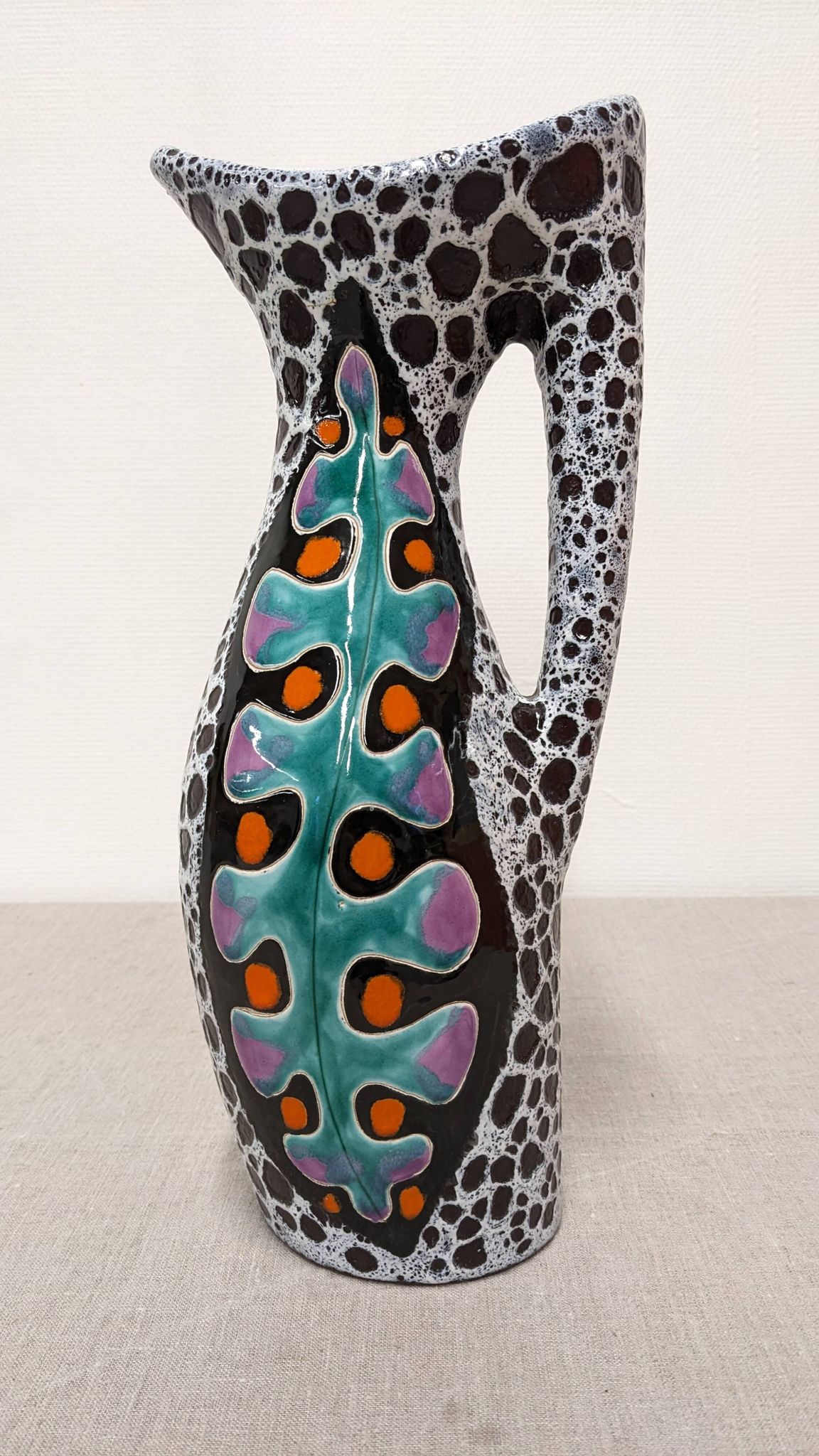 Ceramic vase by Marino Le Vaucour in Vallauris, France, circa 1960.