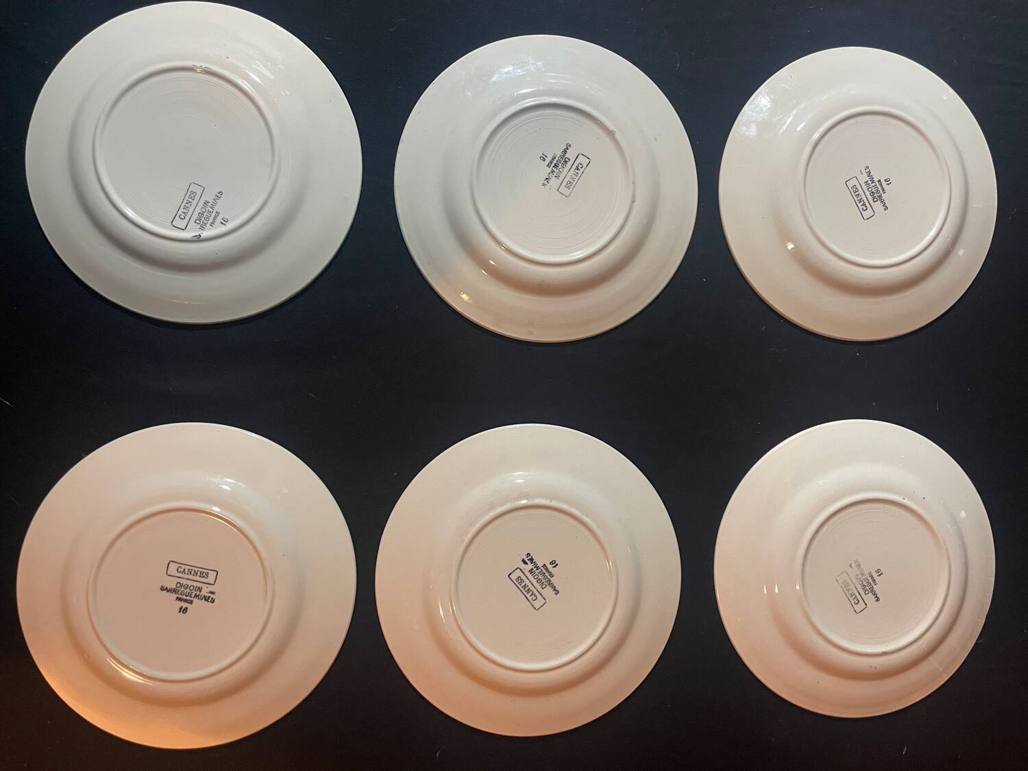 Assiettes « Cannes » Sarreguemines Diguoin.