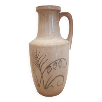 Vase en céramique beige années 70
