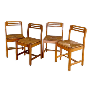 set de 4 chaises bois