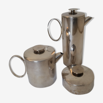 Christofle and lino Sabattini tea and coffee set in silver metal, model "mercury" stamp "coll.