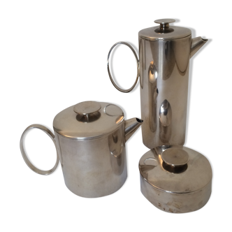 Christofle and lino Sabattini tea and coffee set in silver metal, model "mercury" stamp "coll.