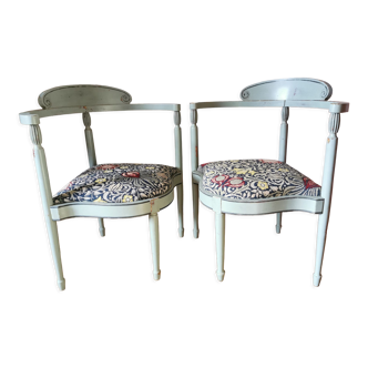 Pair of vintage corner chairs restyled