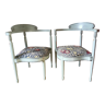 Paire de fauteuils d'angle vintages relookés