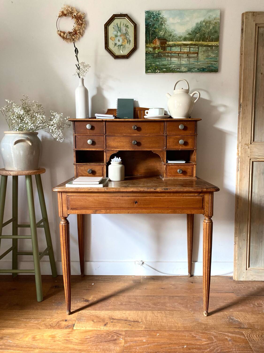 Antique solid wood desk/secretary