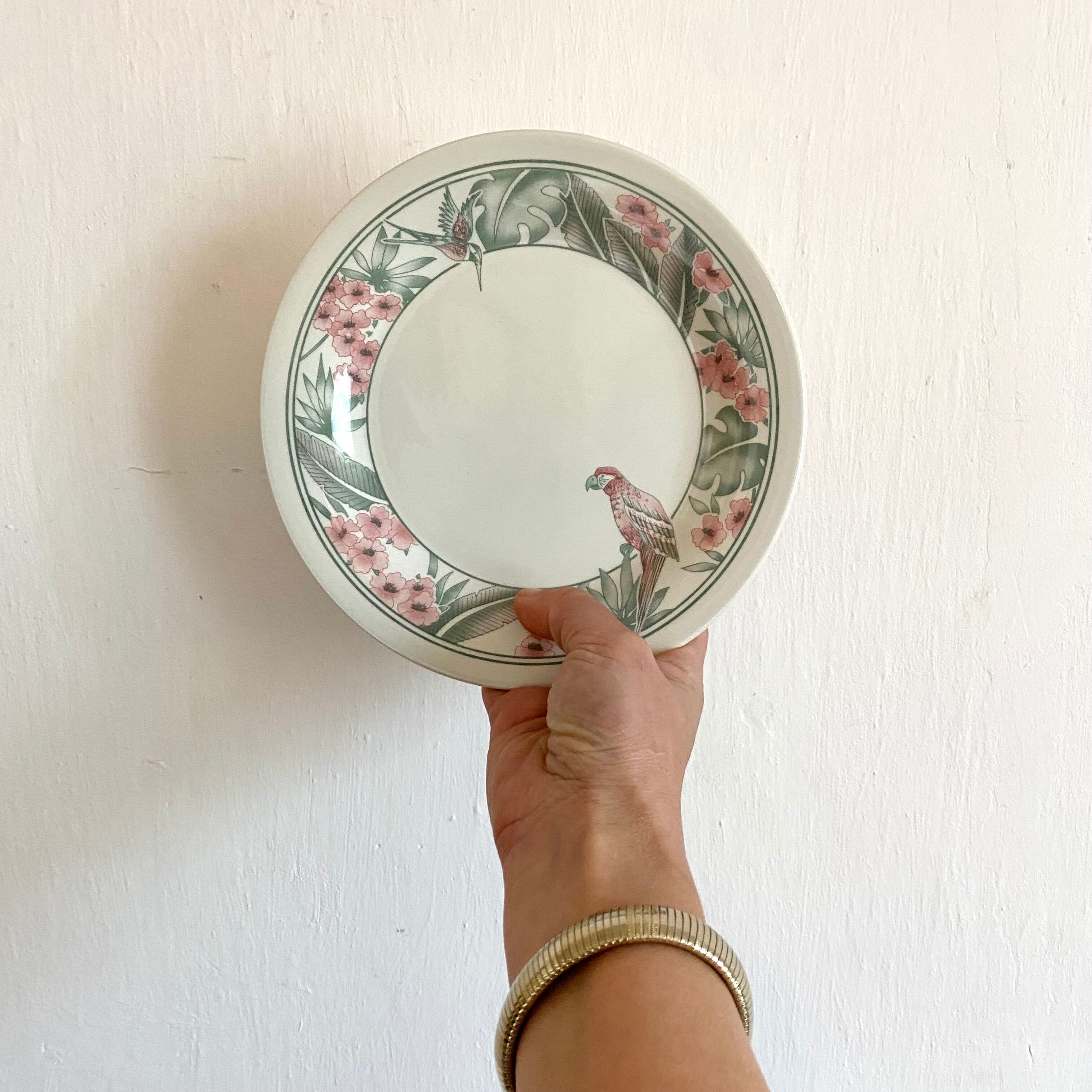 Parrot Tableware Staffordshire England Dessert Plates 1980s