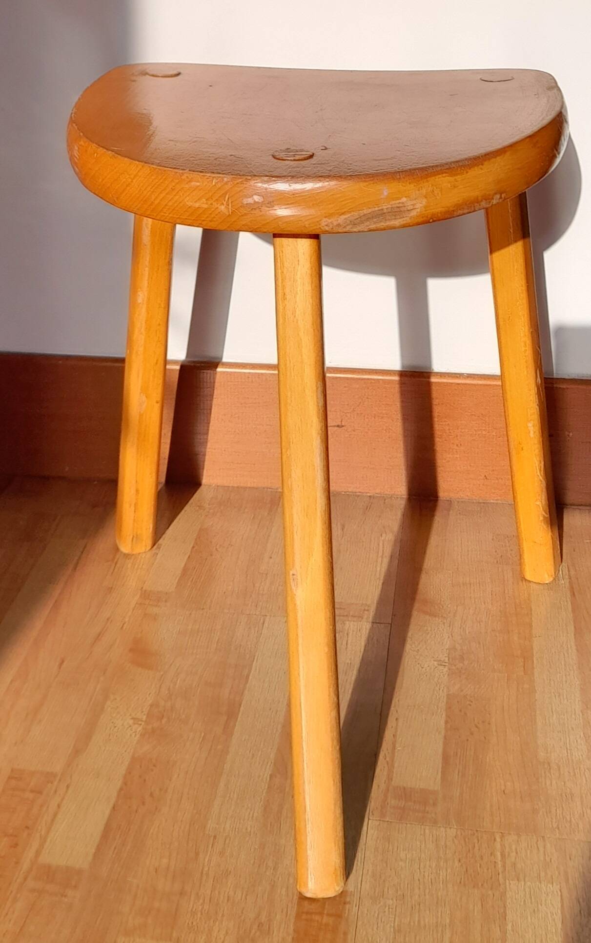 Vintage wooden tripod stool