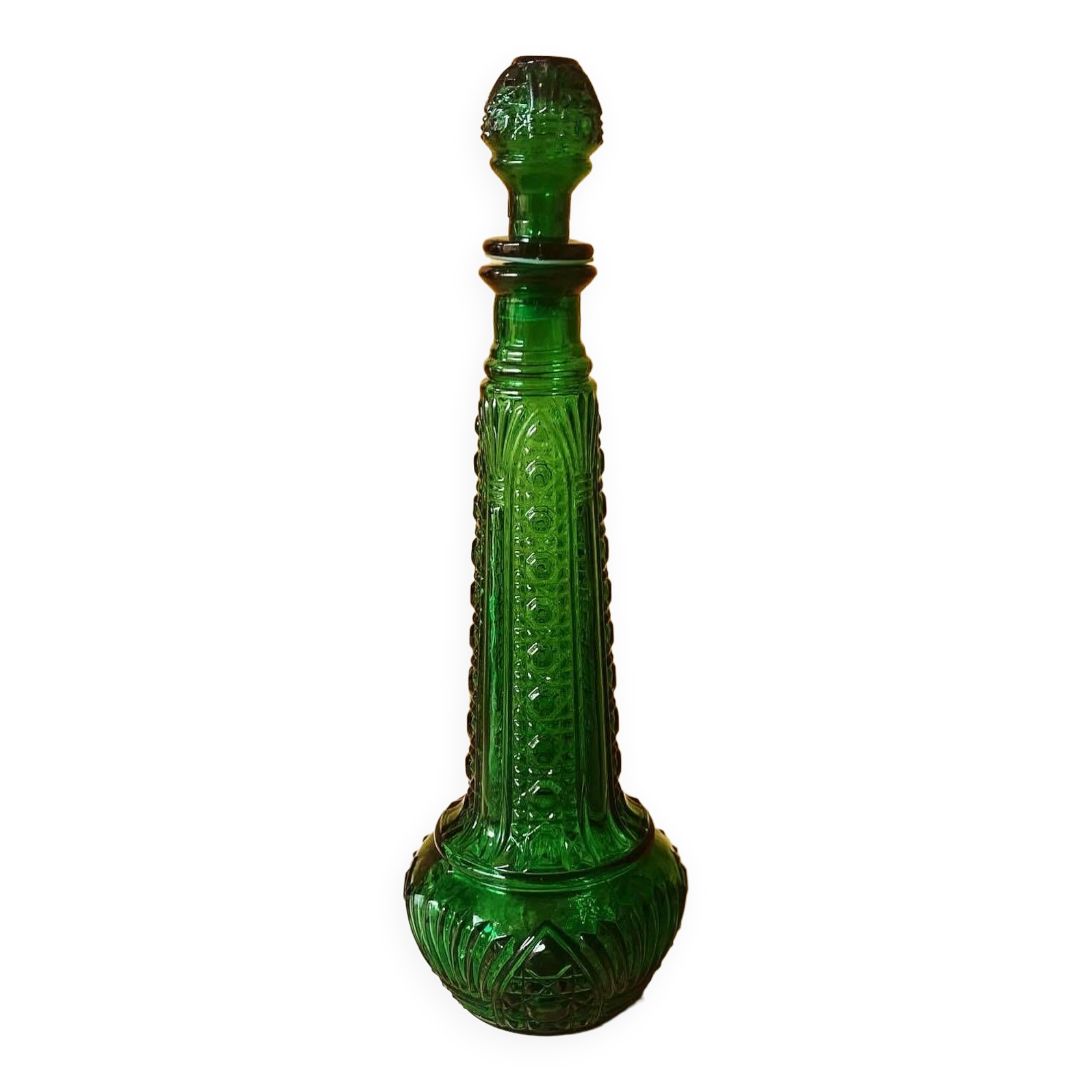 Chiseled glass carafe