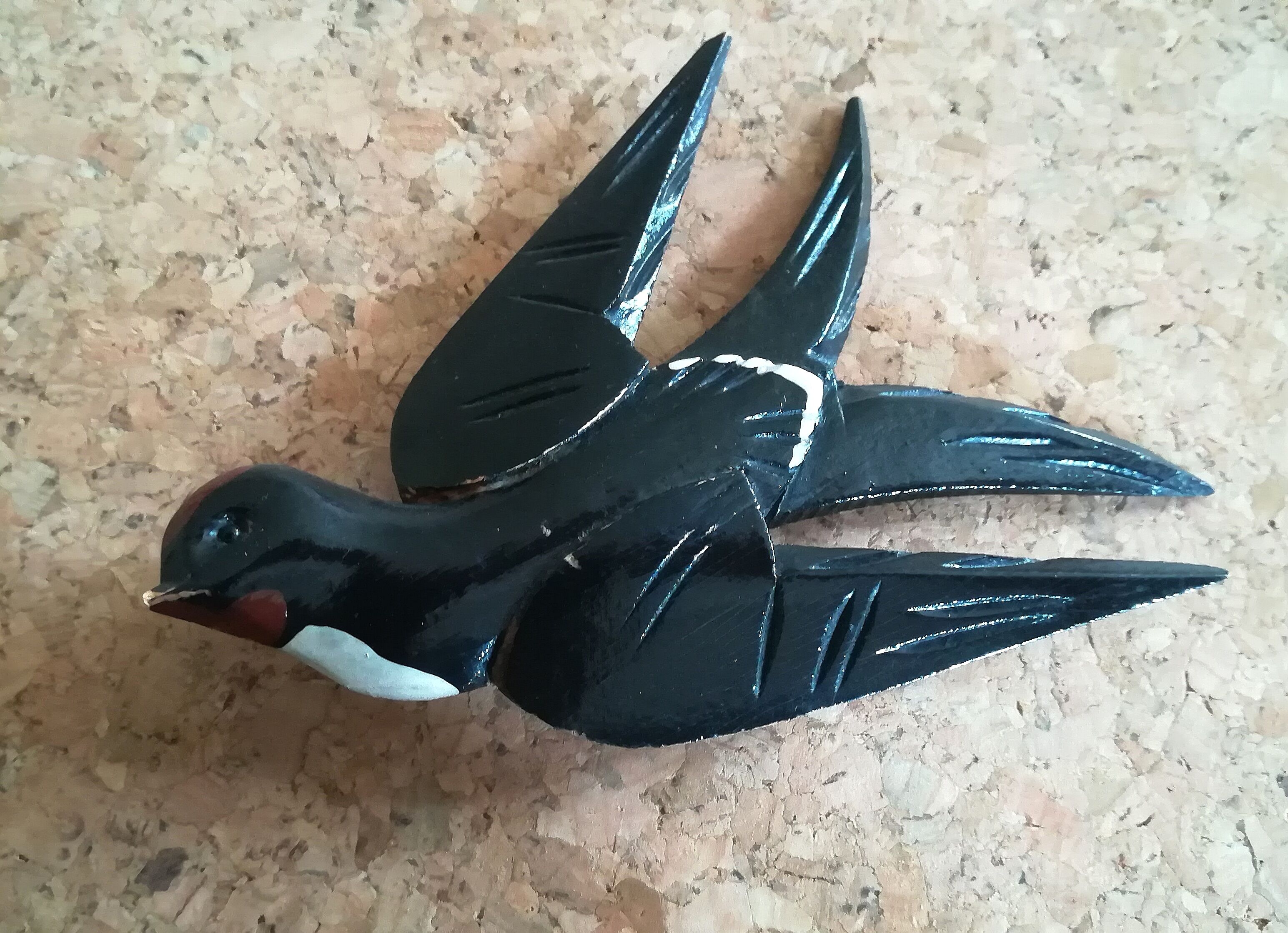 Three old wooden wall swallows