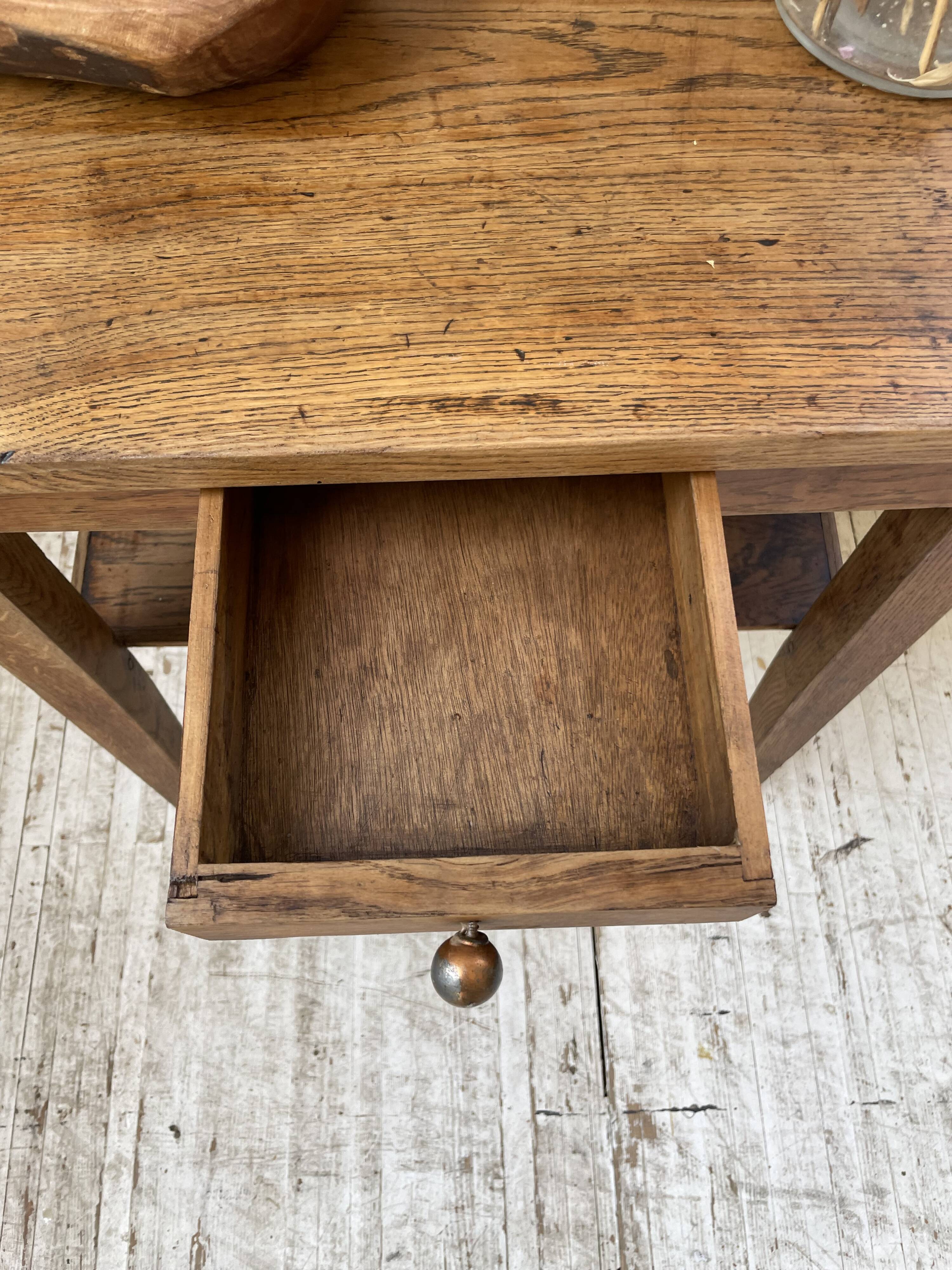 Oak console side table