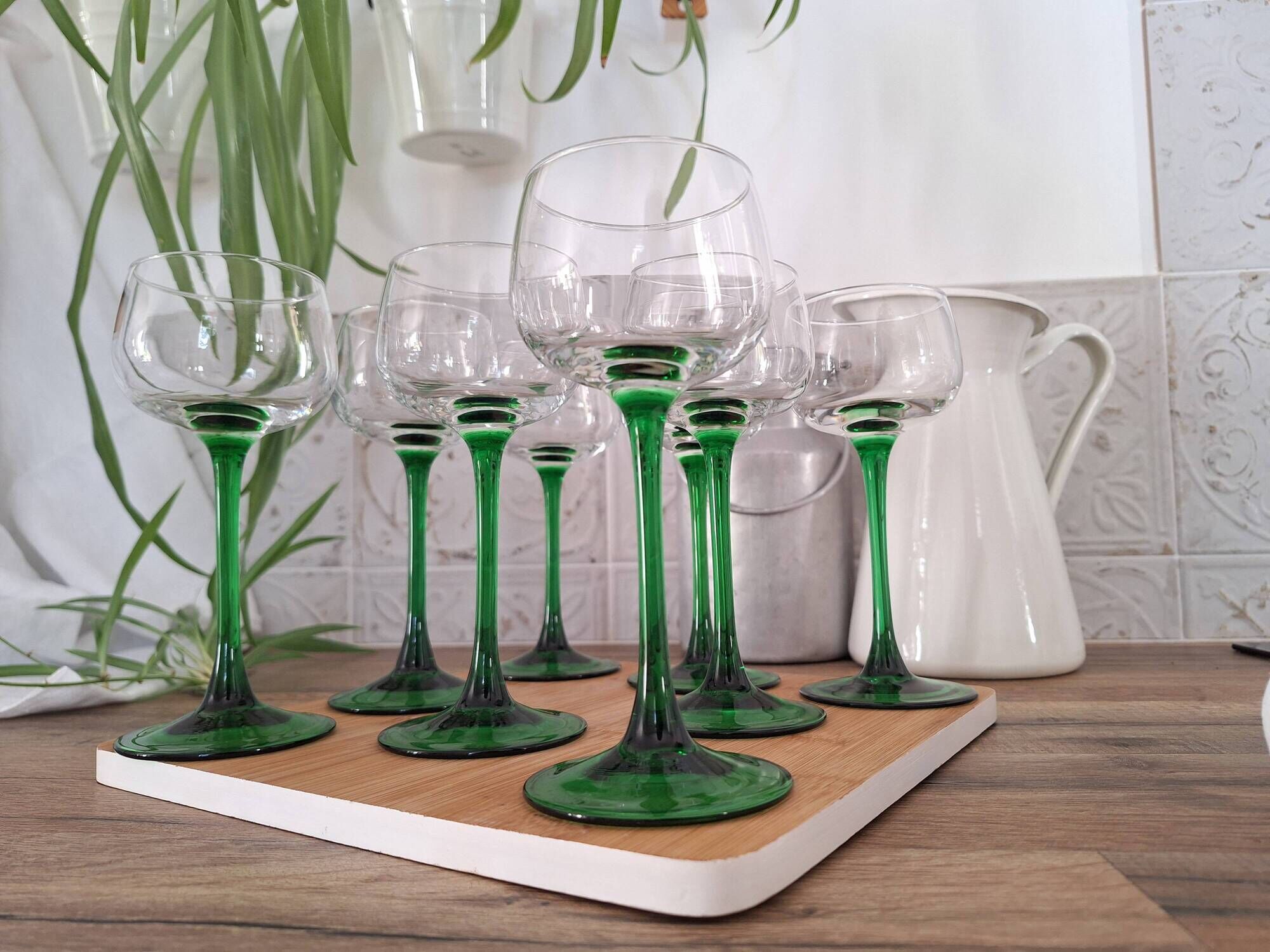 White wine glasses from Alsace
