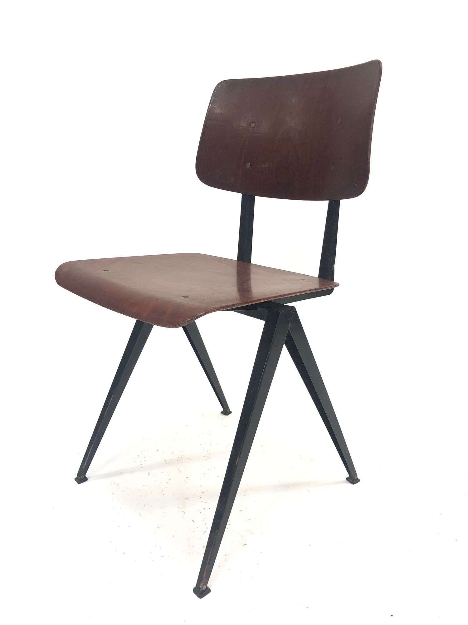 Lot of 4 vintage school chairs Galvanitas S16 Netherlands