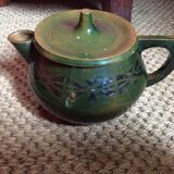 Glazed terracotta teapot