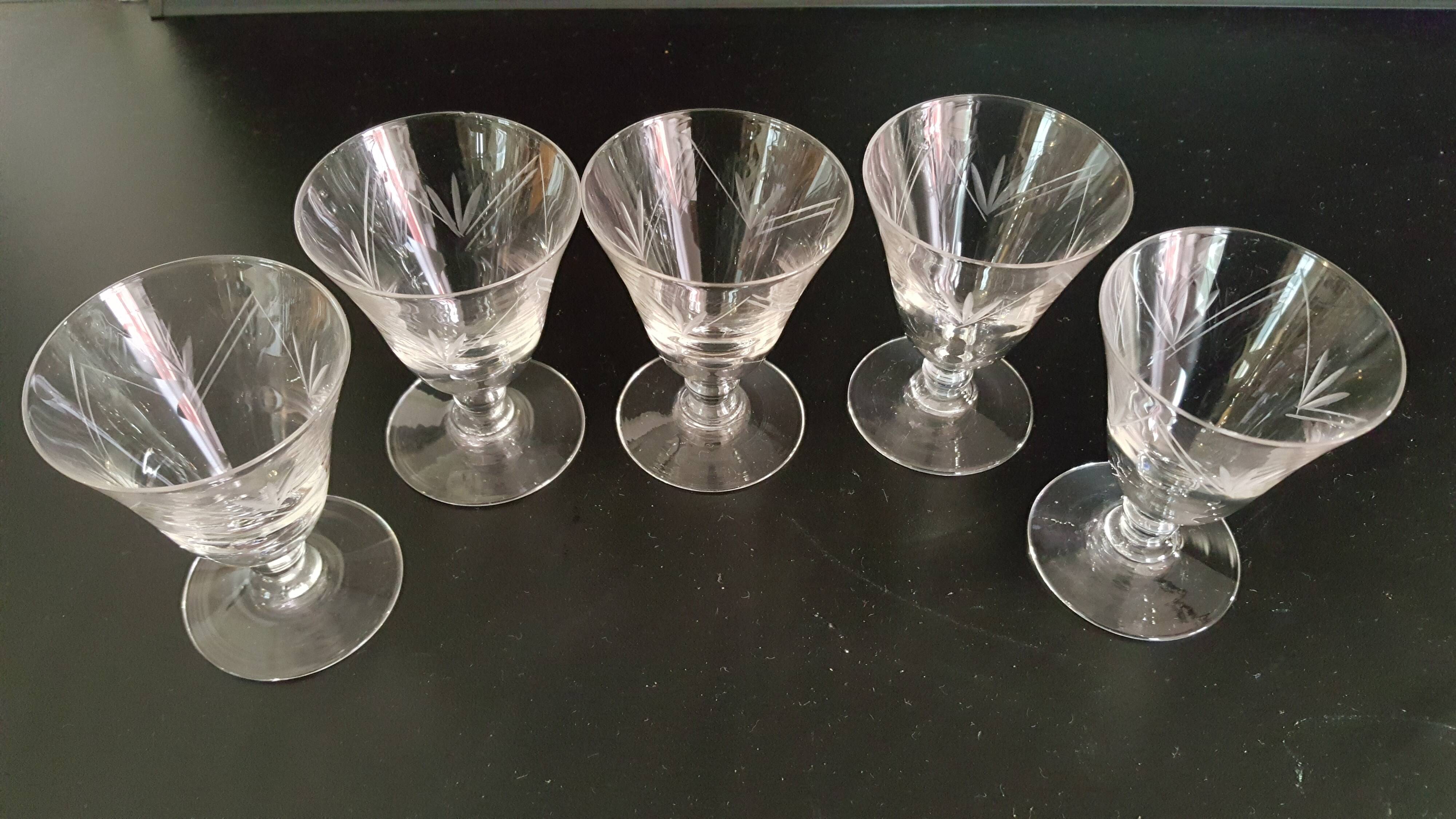 5 blown and chiseled former glasses