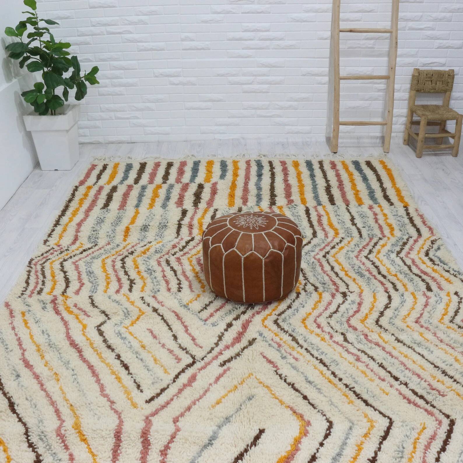 Handmade wool Berber rug 332 X 195 CM