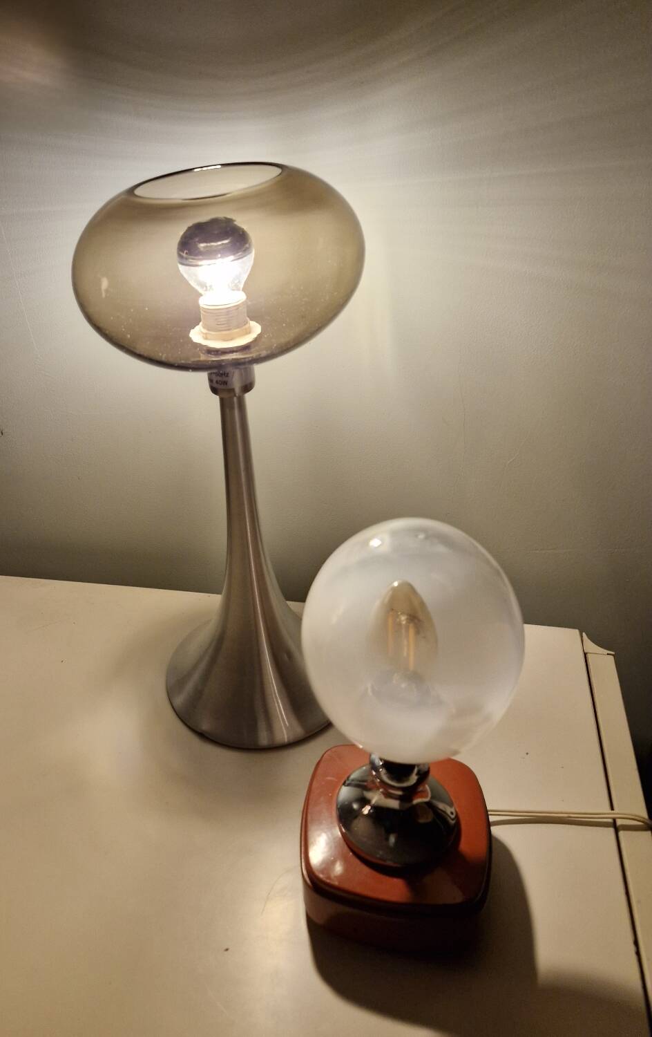 Murano glass, vintage 70s table lamp