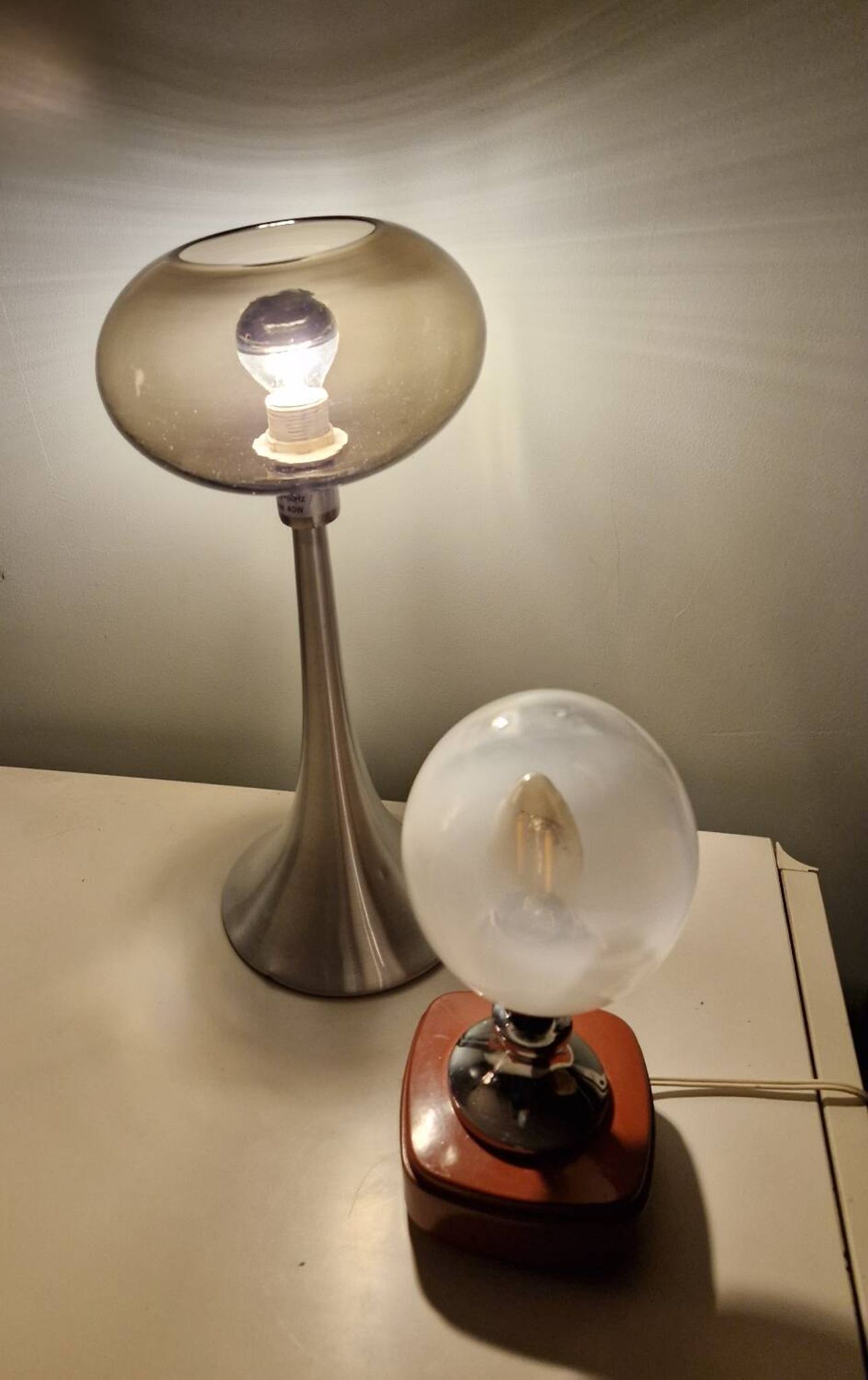 Murano glass, vintage 70s table lamp