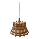 Scandinavian pendant light in wool and teak design 1970