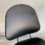 Set of 2 Black Leatherette Lounge Chairs Model 301 by W.h. Gispen — Metal Base, 1950s