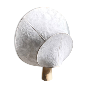 Lampe en papier, rotin et albâtre