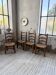 Set of 4 oak and straw chairs Dudouyt 1940