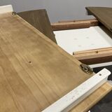Round extendable oak dining table