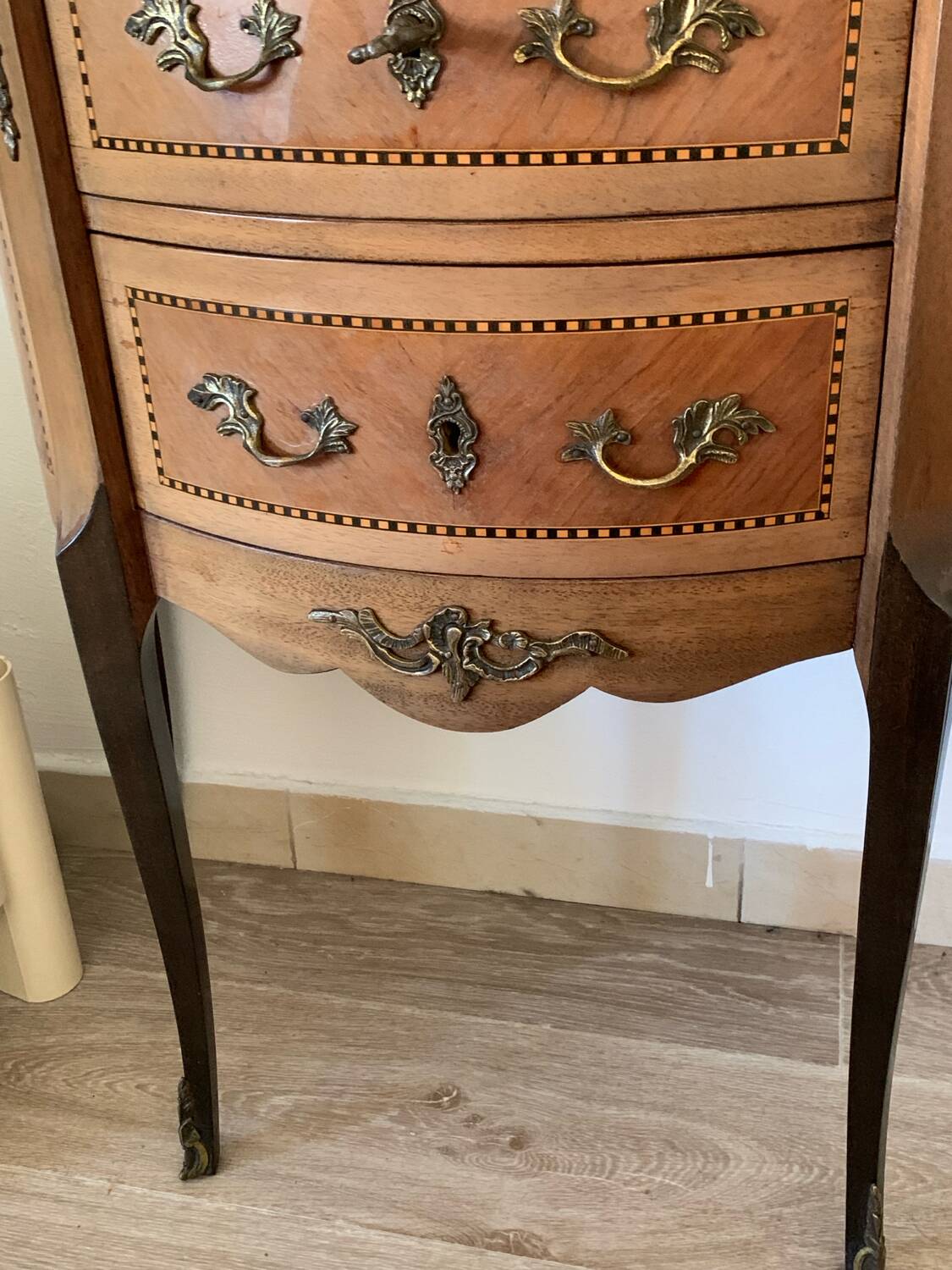 Small Louis XV style half-moon chest of drawers
