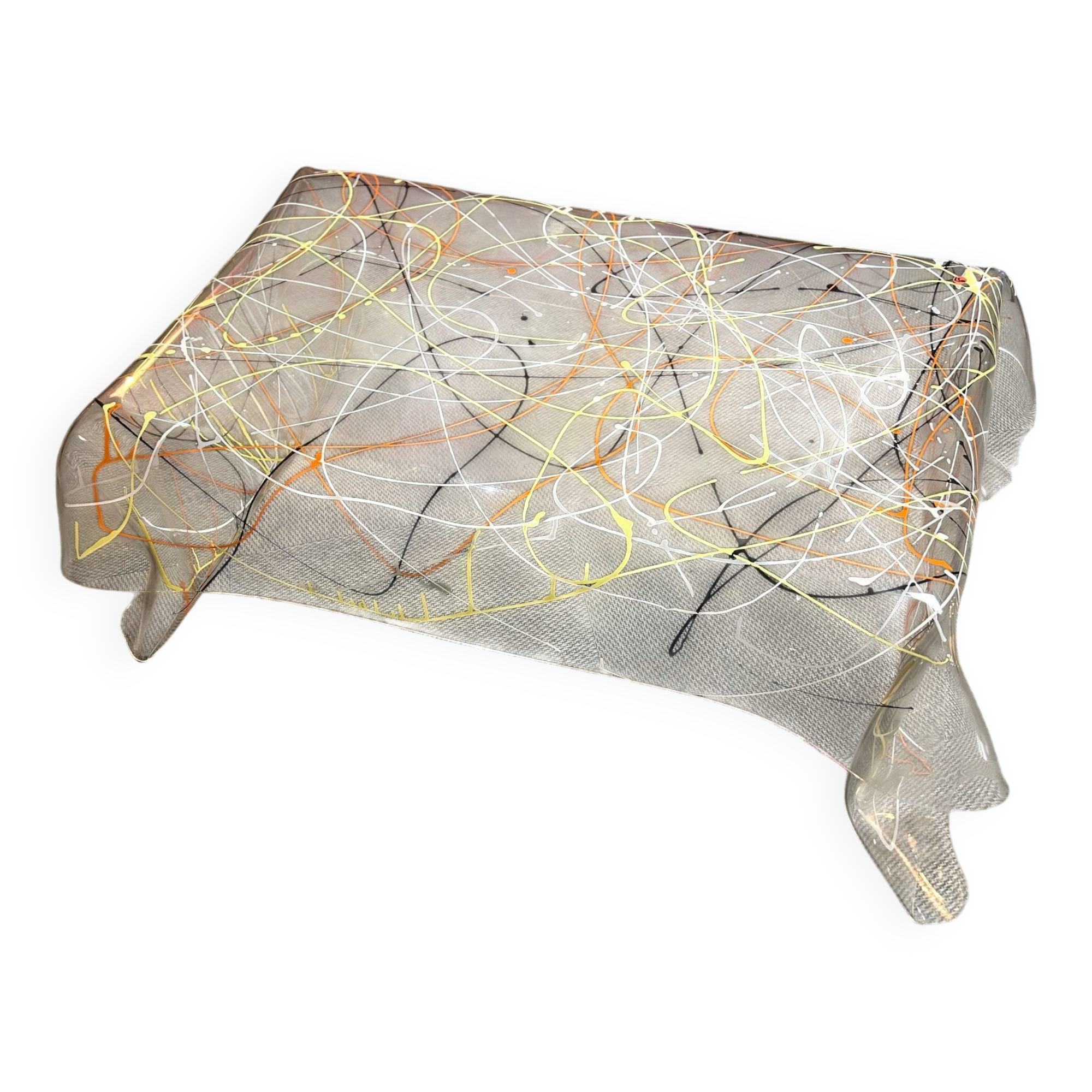 Table mouchoir en plexi graffiti années 80