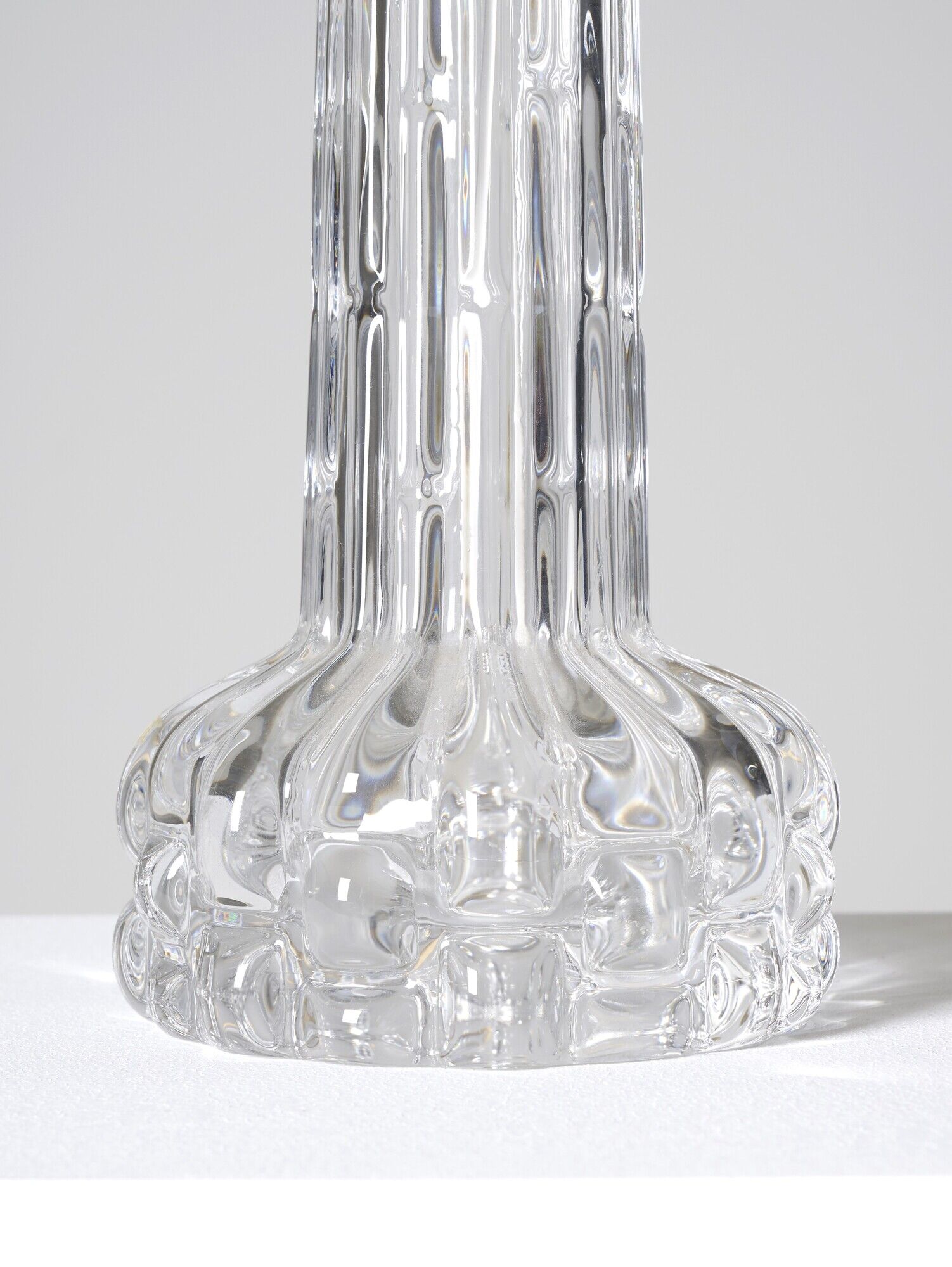 Pair of vintage crystal table lamps by Carl Fagerlund for Orrefors