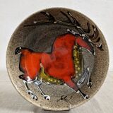 Hollow earthenware dish signed Gehel 50s/60s