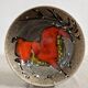 Hollow earthenware dish signed Gehel 50s/60s