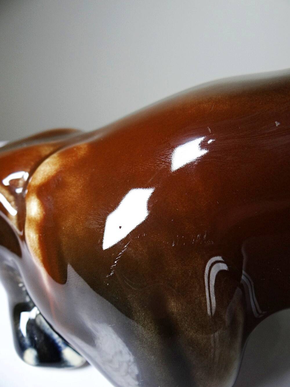 Large ceramic fox from St Clément, after Kraner, 1930s-50s.