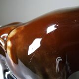 Large ceramic fox from St Clément, after Kraner, 1930s-50s.