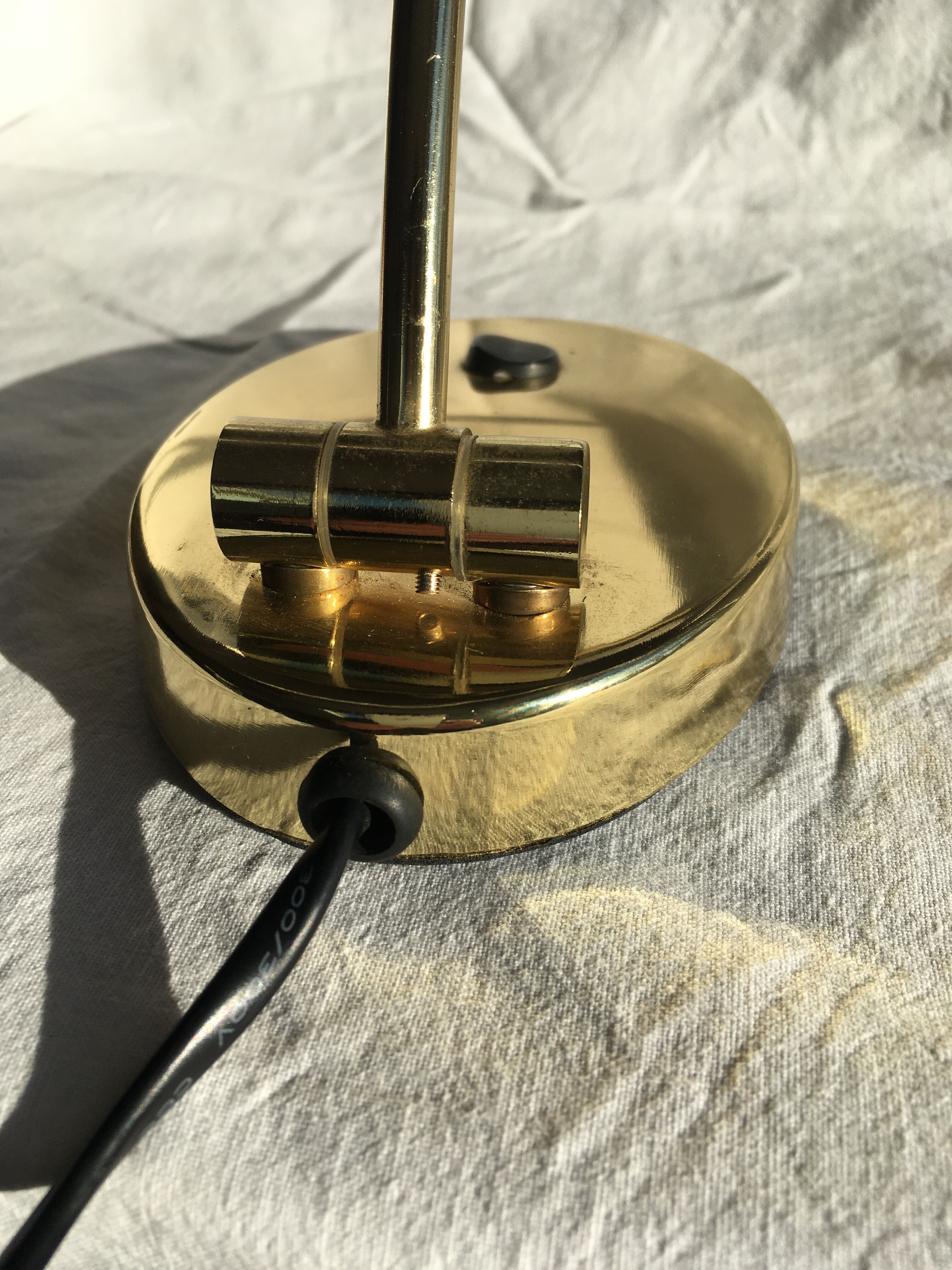 Piano or desk lamp in gilded brass
