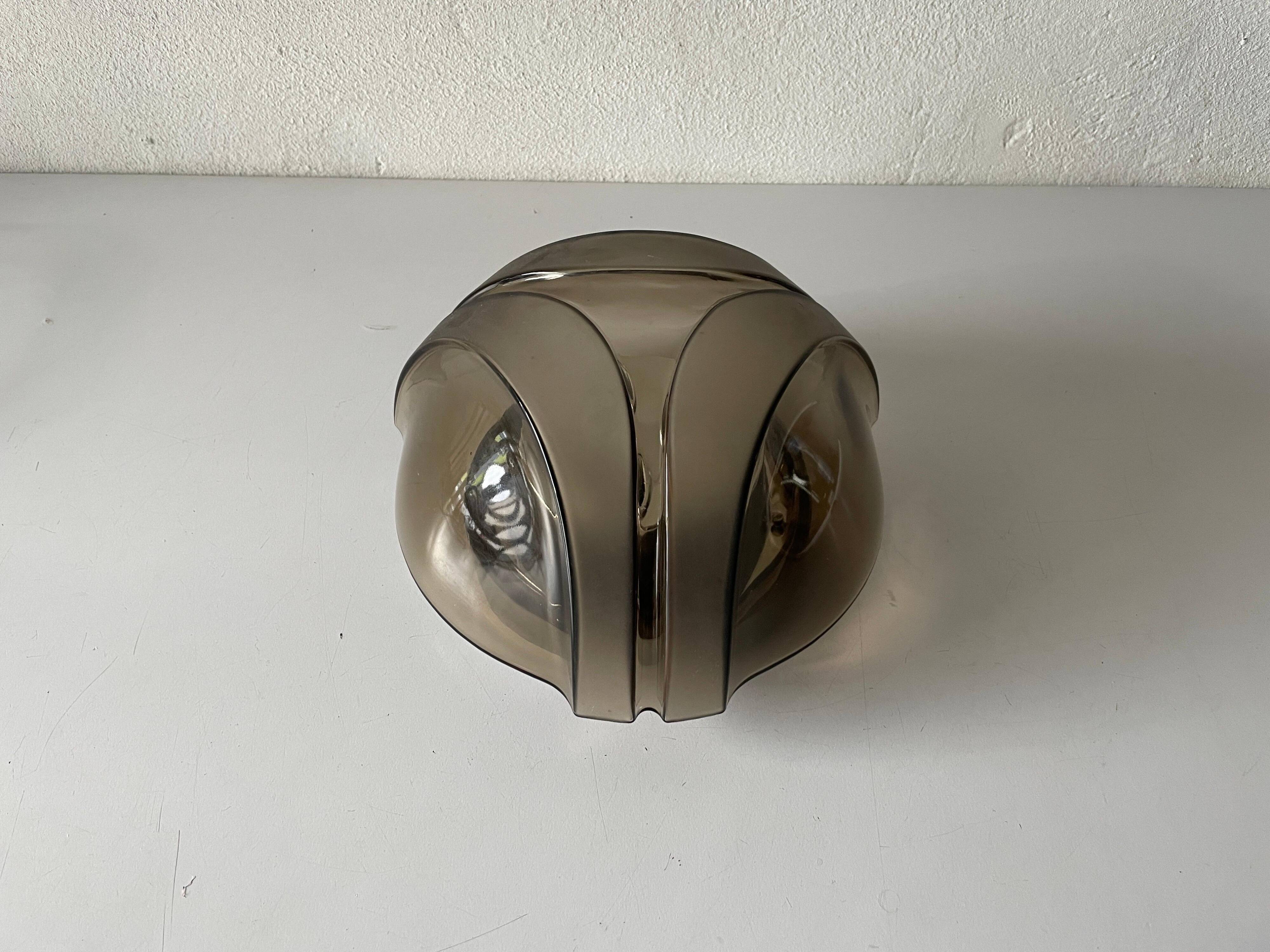 Wall lamp or flush mount in the shape of a dome by Hoffmeister Leuchten, 1960s, Germany.