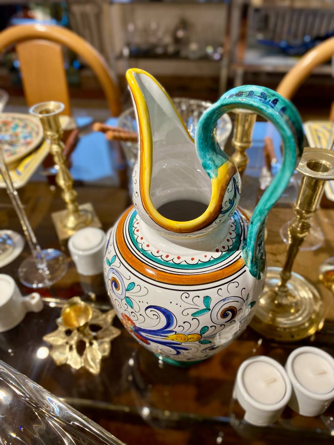 Deruta Italian earthenware pitcher