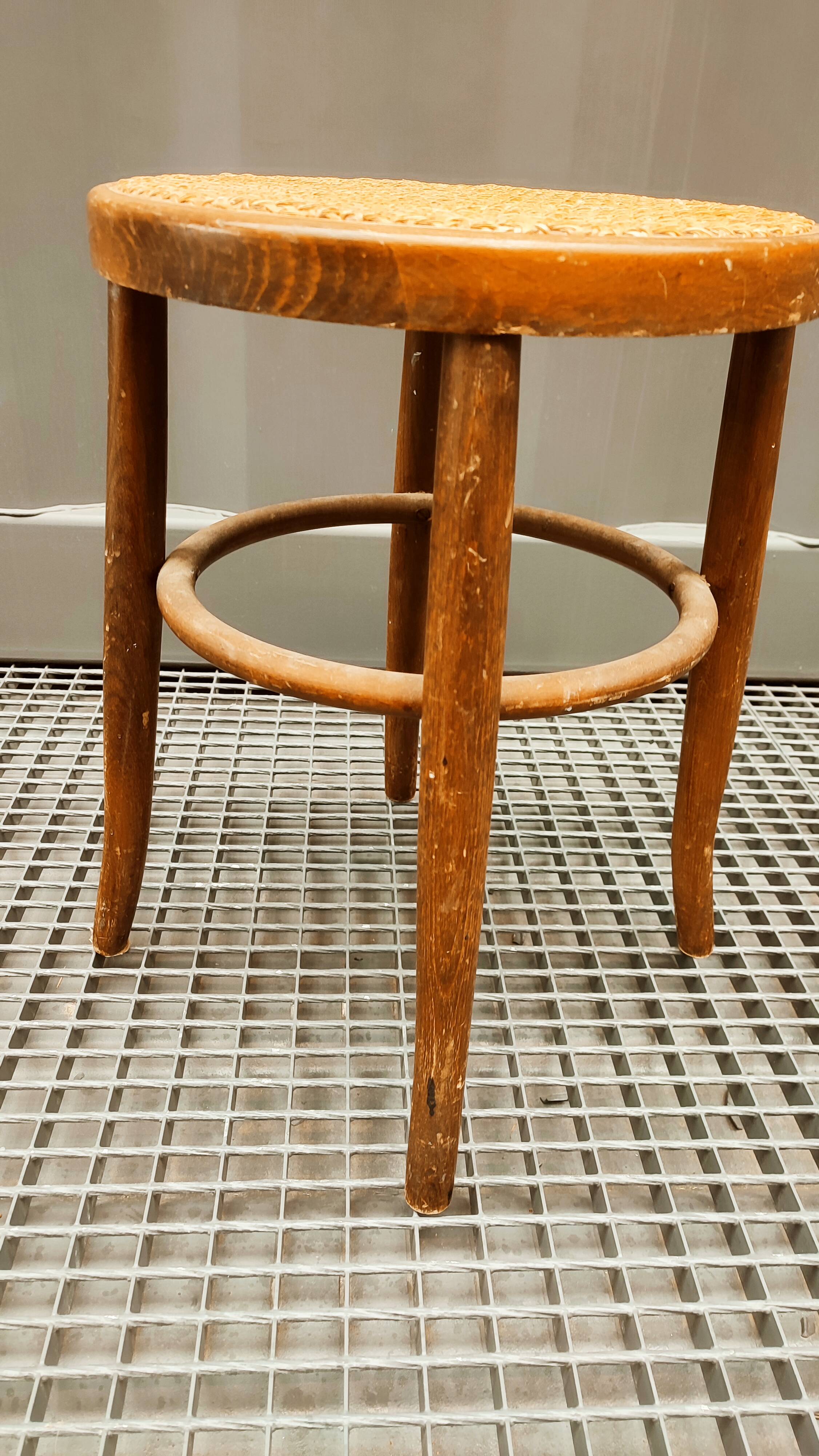 Wooden cane stool