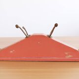 Coat rack in painted wood and vintage brass