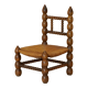 Chaise basse en bois (chêne) et paille circa 1950