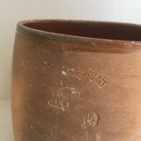 Terracotta marmite and enamelled interior