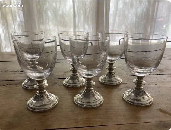 Crystal glasses with a pewter base