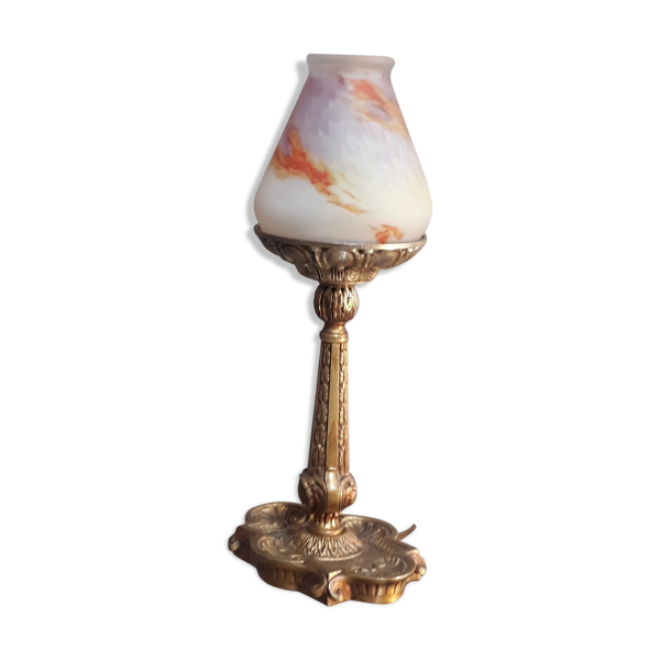 Lampe pied bronze art nouveau — Beyit