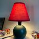 Lampe 80s en bois vert vintage