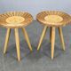 Pair of uluv rattan side tables by jan kalous, 1970s