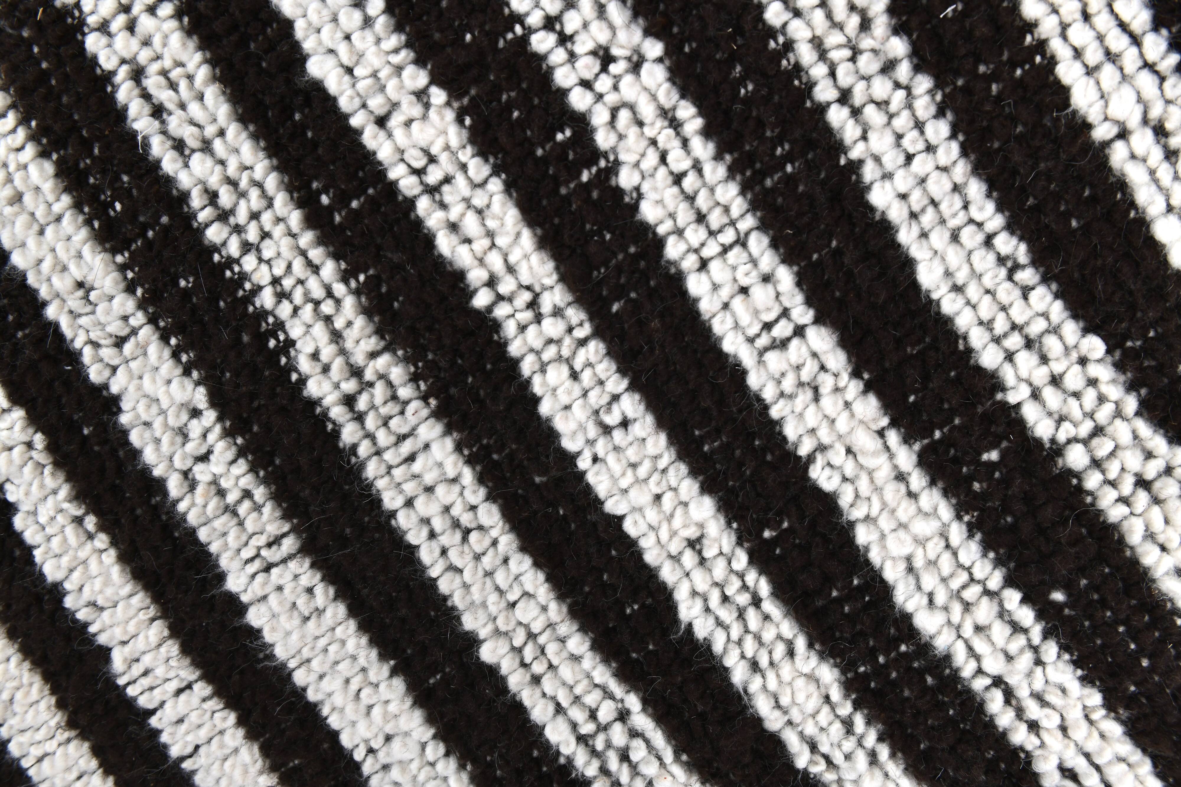 2x9 Brown White Striped Runner Rug, 69x289Cm SK 242096