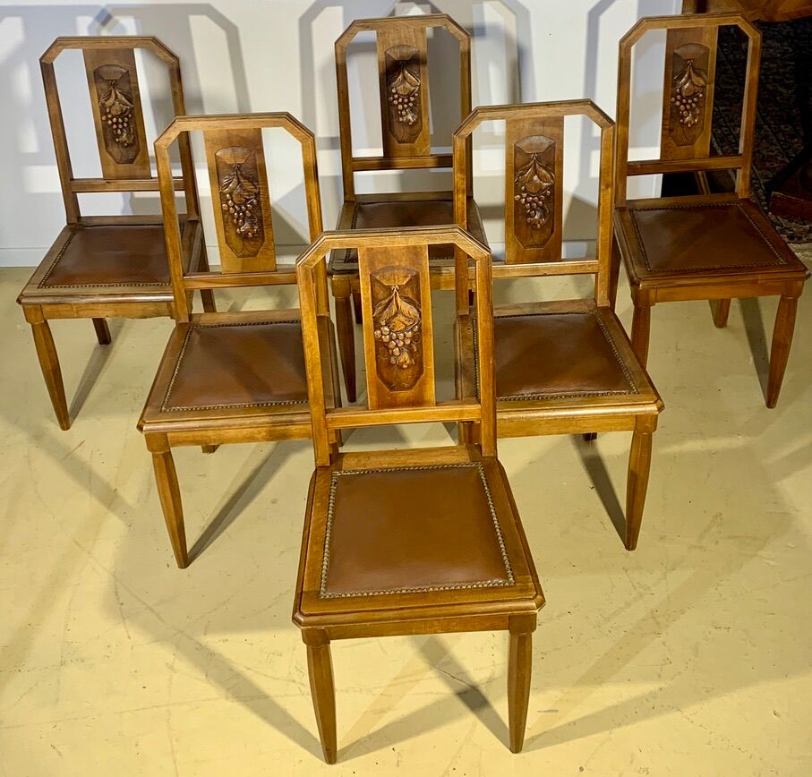 6 chaises époque Art Déco