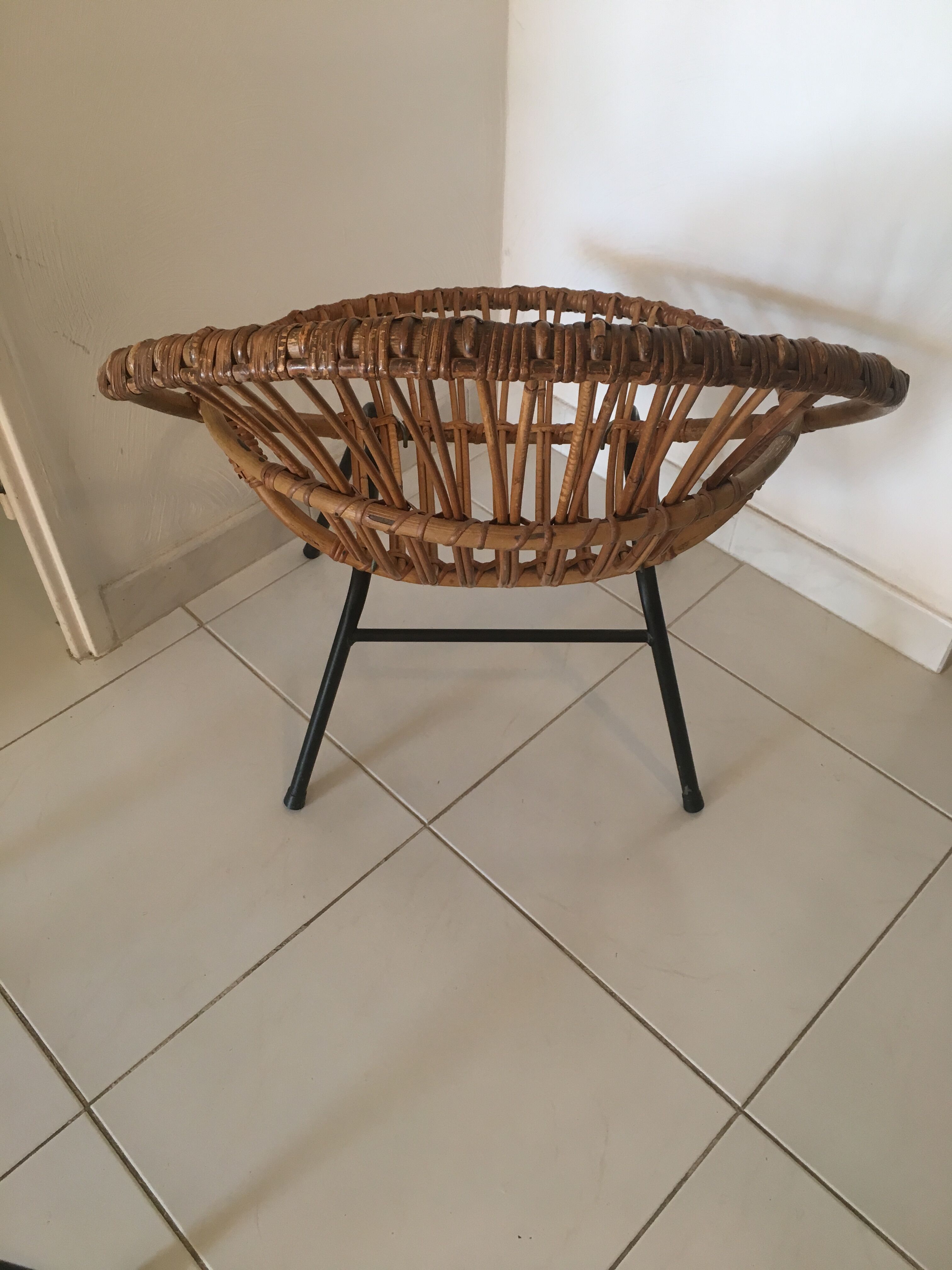 Pair of rattan basket chairs