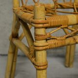 rattan and bamboo table and chair